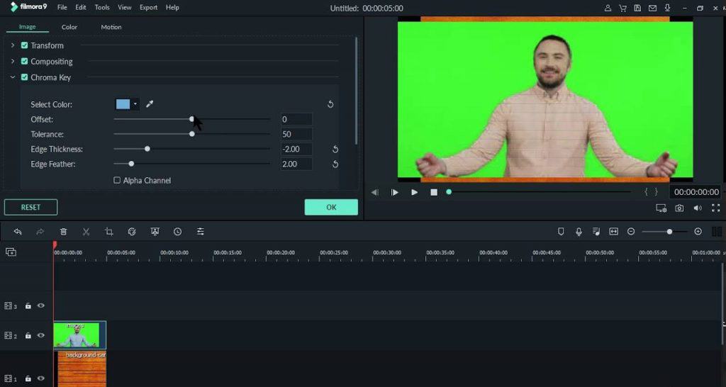 filmora green screen